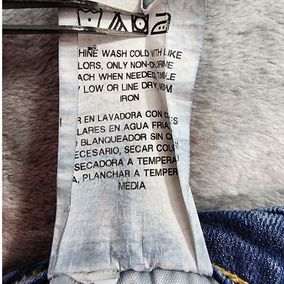 Wrangler Jeans Mens 38/30 Blue Distressed Slim Straight Leg Stretch Denim Casual - Picture 6 of 11